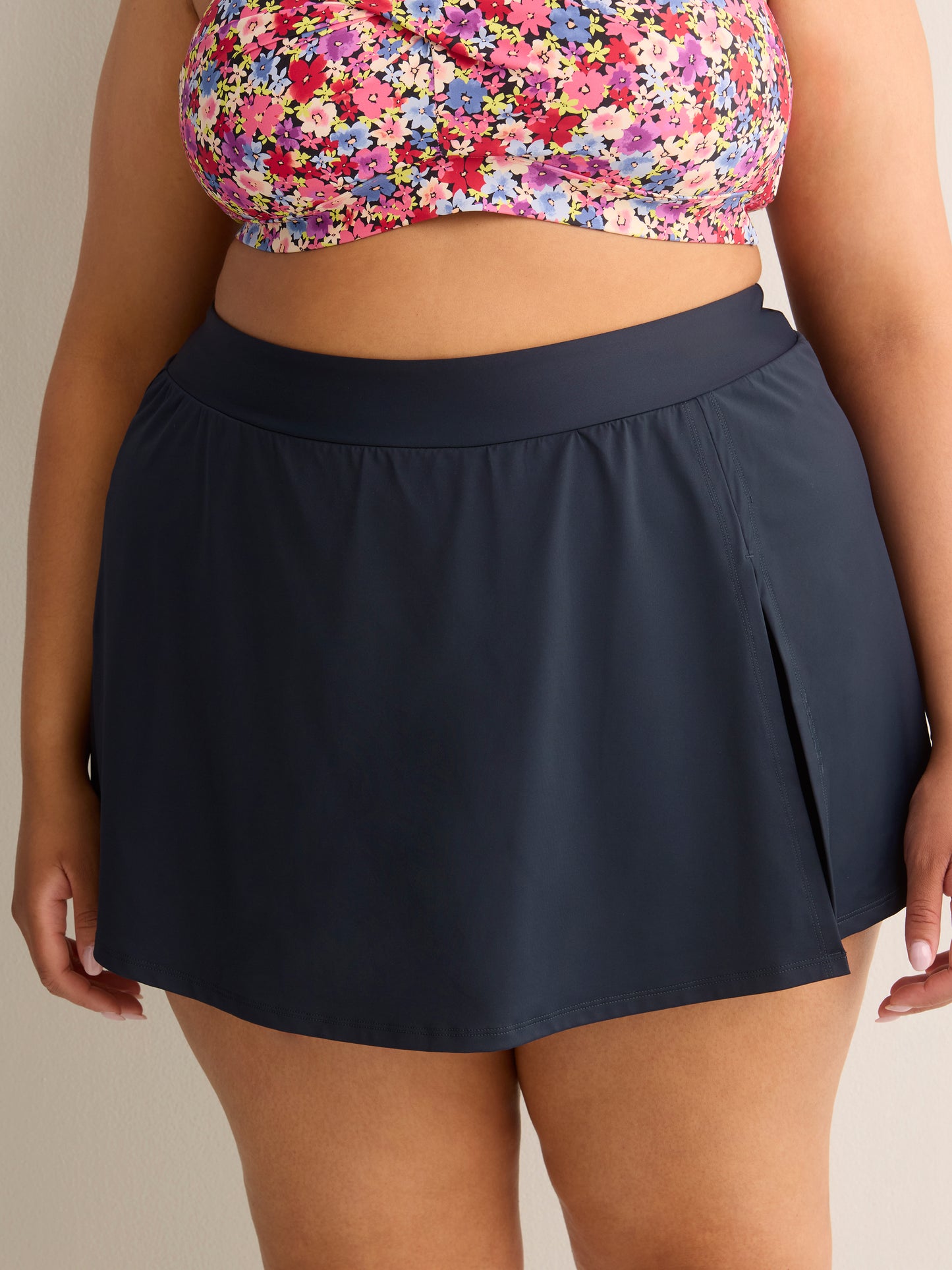 Mid-Rise Swim Skirt With Built-In Shorts