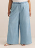 High-Rise Palazzo-Leg Pull-On Denim Pant - d/C JEANS