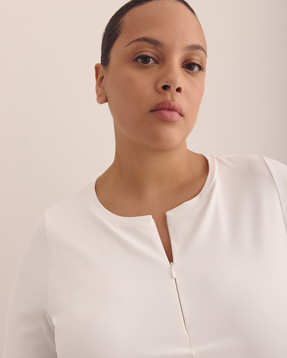 Chandail ajusté à  manches longues avec demi-zip - Active Zone