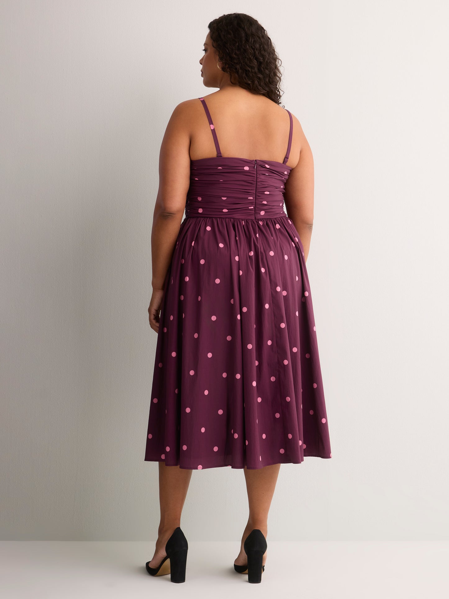 Heart-Neck Bustier Fit-and-Flare Midi Dress - Addition Elle