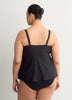 Black Fit and Flare Babydoll Tankini Top