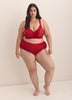 Red Wireless Padded T-Shirt Bra with Sequins Lace Trim - ti Voglio