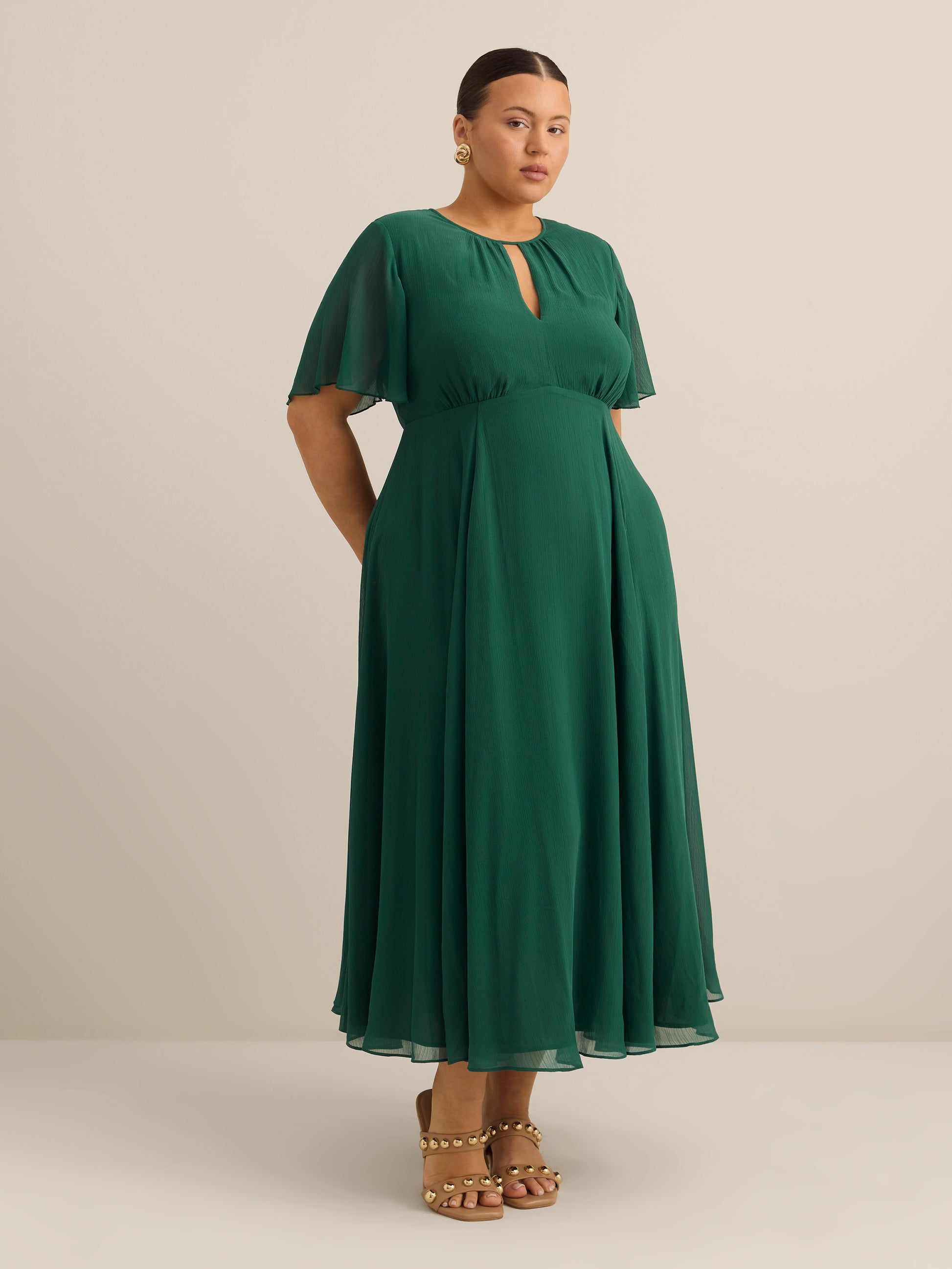 Fit-and-Flared Maxi Cocktail Dress - Addition Elle