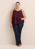 Linen Blend Swing Cami Blouse with Pintuck Detail