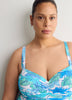 Shirred Bandeau Underwire One-Piece Swim Suit - Bleu by Rod Beattie