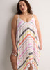 Striped Sharkbite V-Neck Cover-Up Dress
