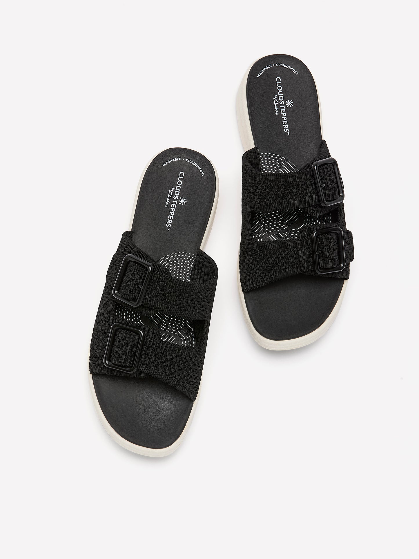 Wide Width, Double Buckle Drift Faye Slip-On Sandal - Clarks