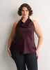 Satin Straight Sleeveless Halter Top