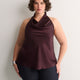 Satin Straight Sleeveless Halter Top