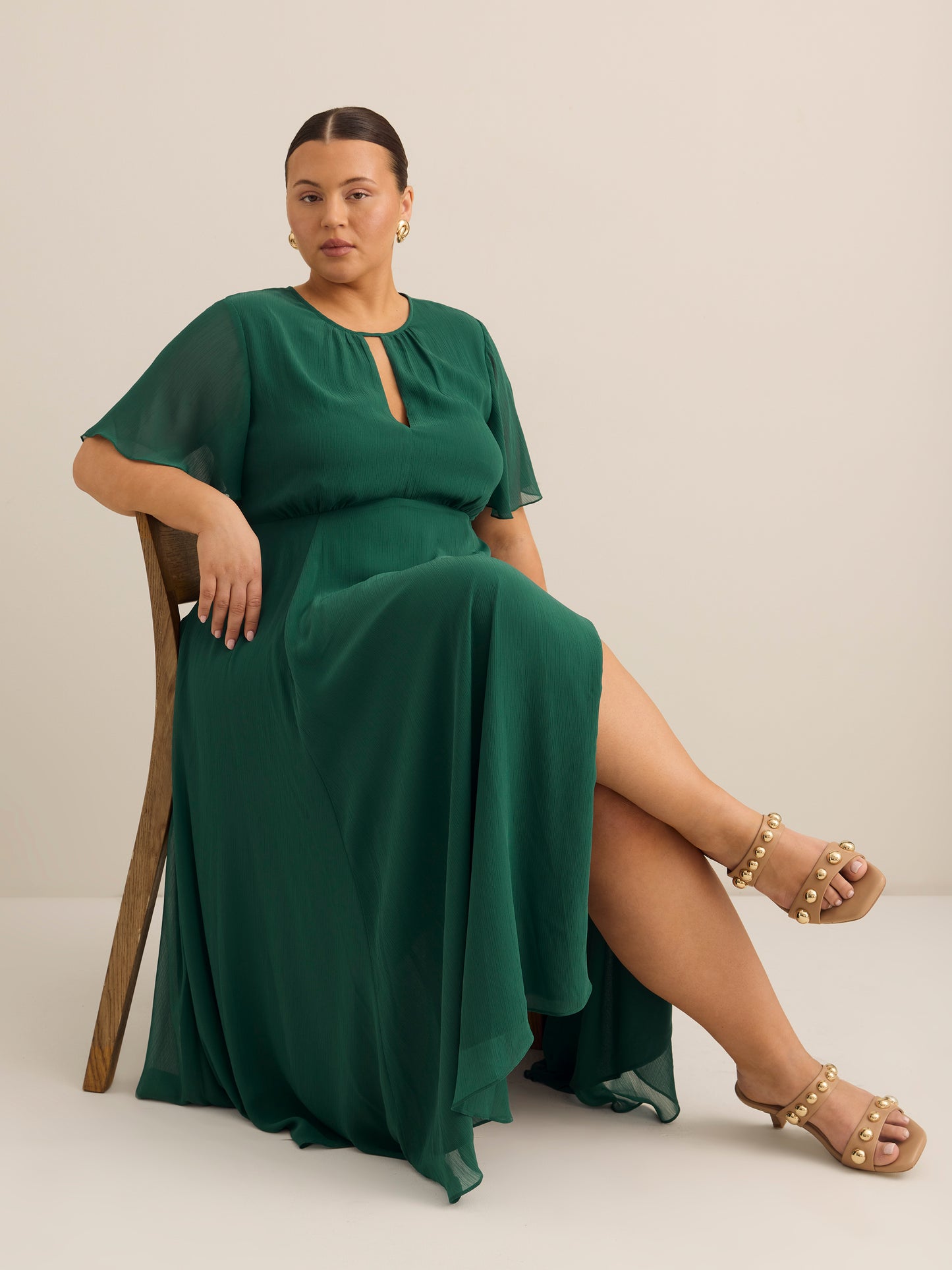 Fit-and-Flared Maxi Cocktail Dress - Addition Elle