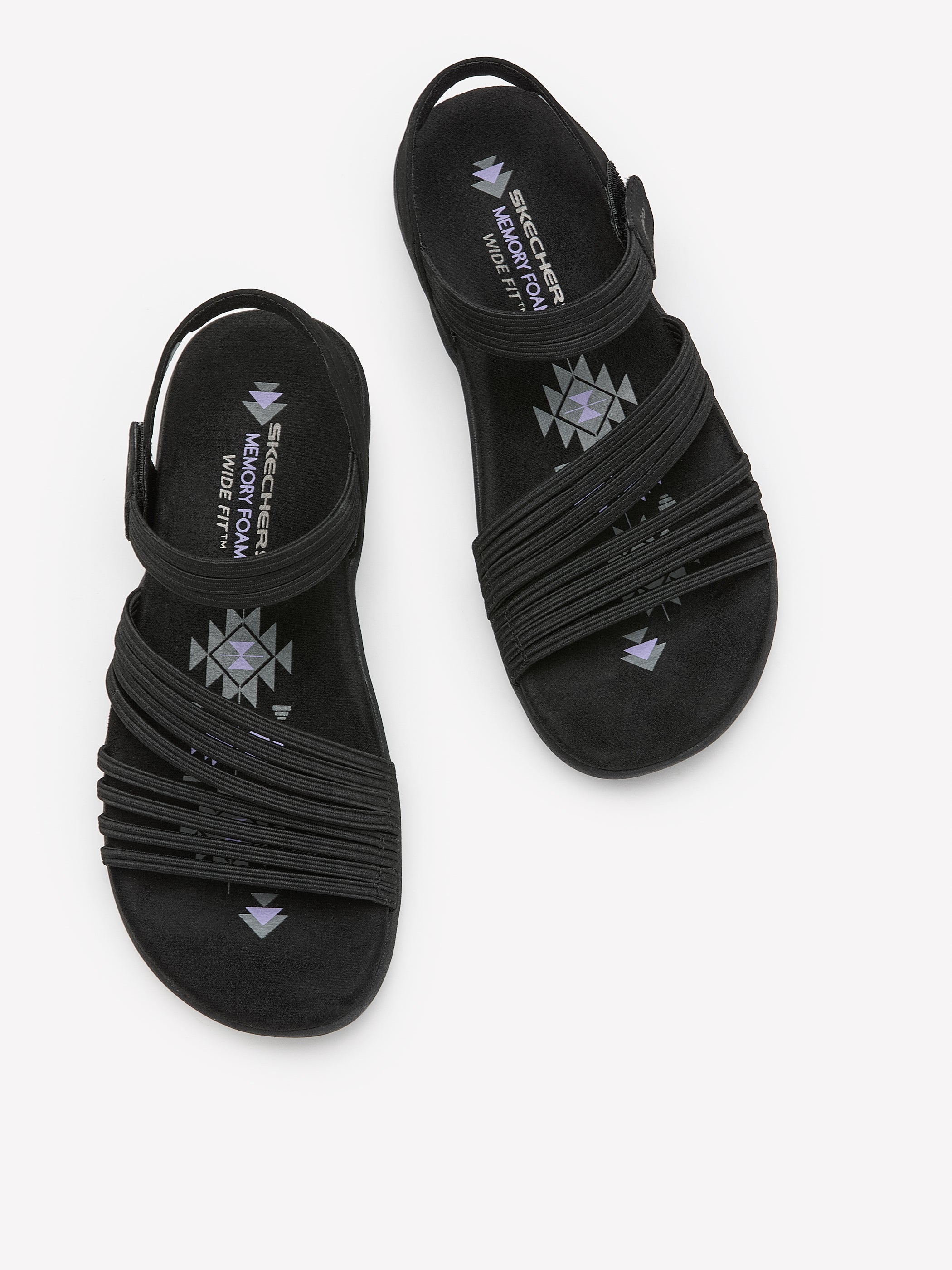 Wide Width, Reggae Slim Coffee Run Stretch Sandal - Skechers