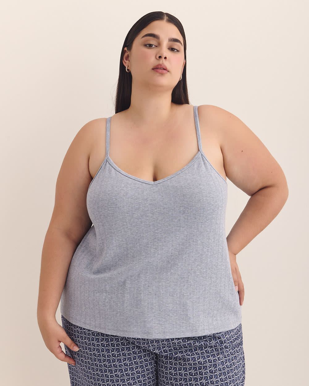 Pointelle Ribbed Cami with Inner Bra - ti Voglio