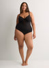 Sexy Black Cheeky Bodysuit with Cheetah Embroidery - Déesse Collection