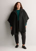 Dark Gray Stand-Collar Buttoned-Down Cape