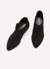 Wide Width, Winnie Black Microsuede Low-Heel Bootie