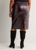 Faux Croco Leather Pencil Midi Skirt