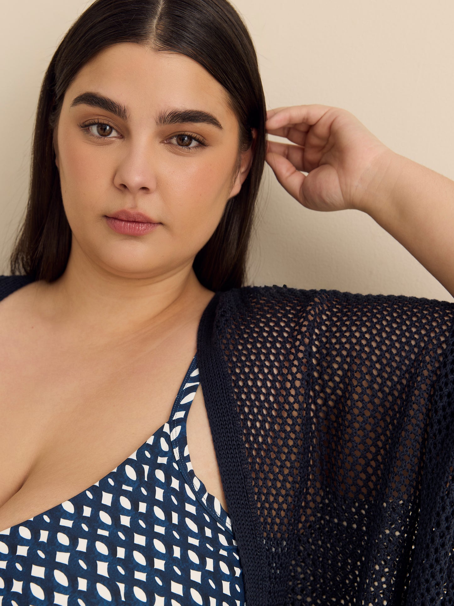 Open Stitch Knit Cape