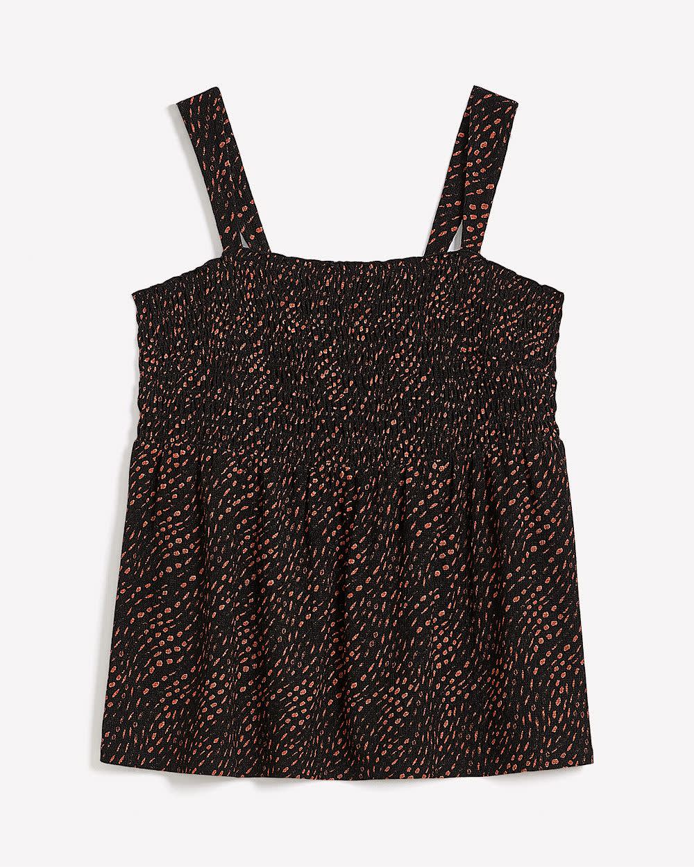 Smocking Knit Top with Large Straps