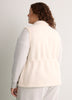 Beige Sherpa Cinched-Waist Vest - Active Zone