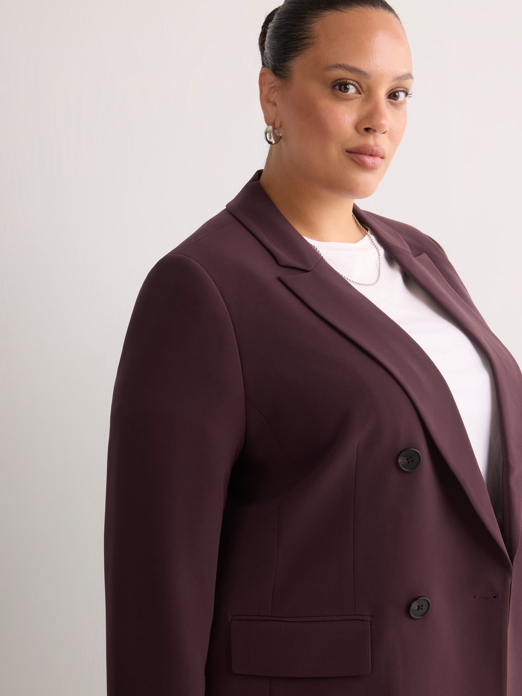 Black Double-Breasted City Blazer
