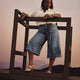Curvy Mid-Rise Culotte Wide-Leg Denim Pant - d/C JEANS
