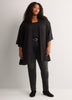 Black Satin Loose Tunic Kimono