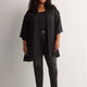 Black Satin Loose Tunic Kimono