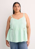 Linen Blend Swing Cami Blouse with Pintuck Detail