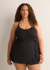 Black Swimdress with Side Waist Tie