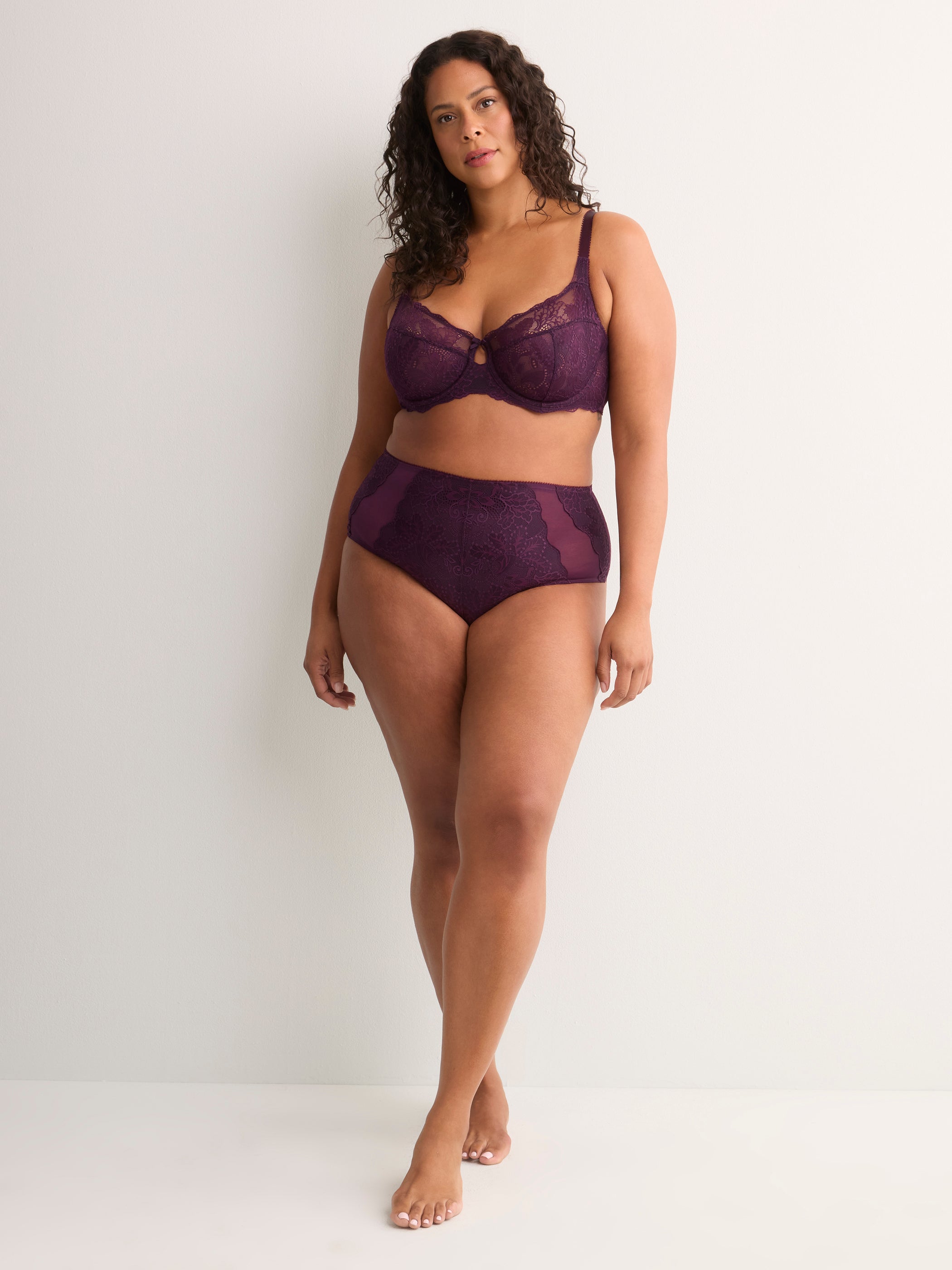 Purple Lace Unlined T-Cup Underwire Bra - Déesse
