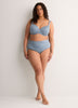 Blue Lace Underwire Padded T-Shirt Bra - tiVOGLIO