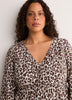 V-Neck Long Balloon Sleeve Empire Waist Dress