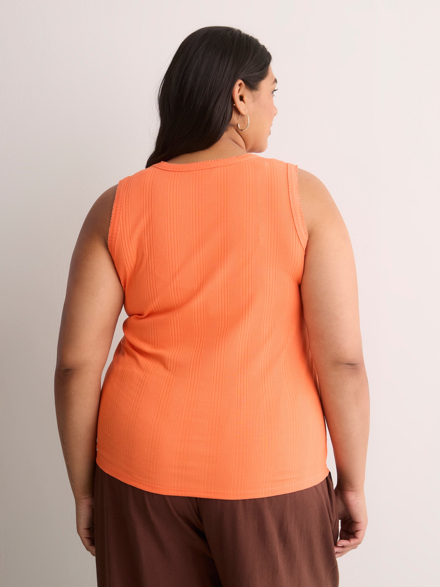 Ribbed Knit Fitted Tank Top