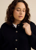 Neoprene Bomber Knit Top with Shirt Collar