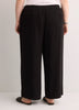 Linen-Blend Wide-Leg Crop Pant with Drawstring at Waistband