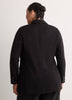 Black Single-Breasted Tailored Knit Blazer
