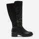 Extra Wide Width, Black Tall Faux-Leather Low-Block-Heel Boot