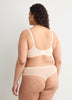 Grey Underwire Clip Dot Mesh Balconette Bra with Lace - Déesse Collection