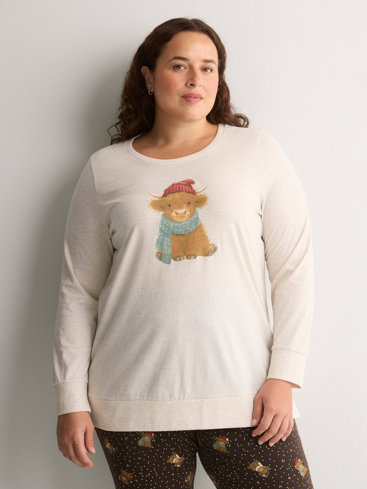 Snow Cow Heather Tunic and Legging Pyjama Set - tiVOGLIO