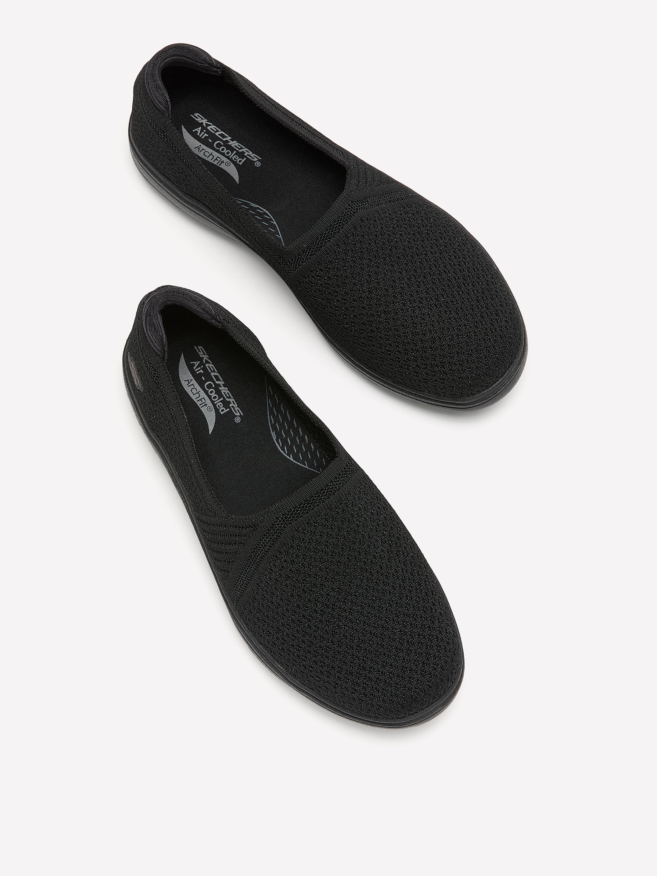 Chaussure en maille extensible noire Arch Fit Inspire, pied large - Skechers