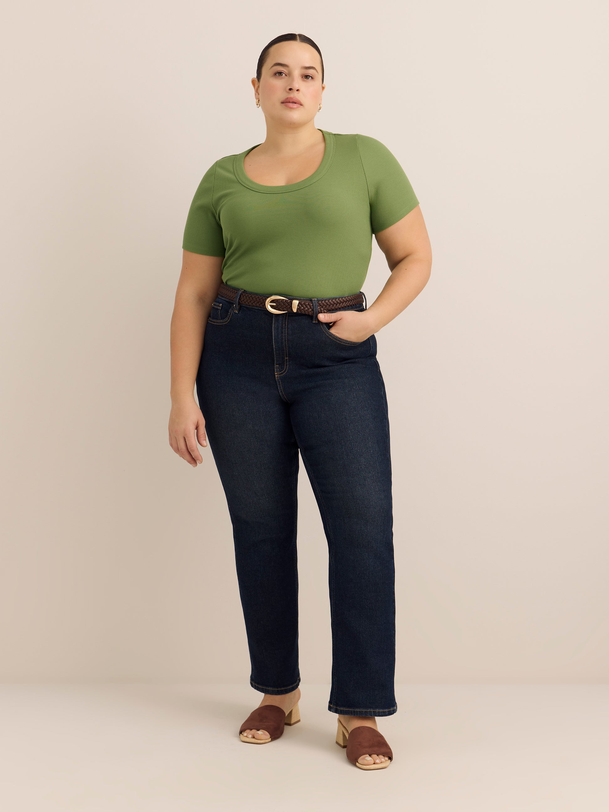 Short-Sleeve Scoop Neck Top