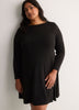 Draped-Neck Swing Dress