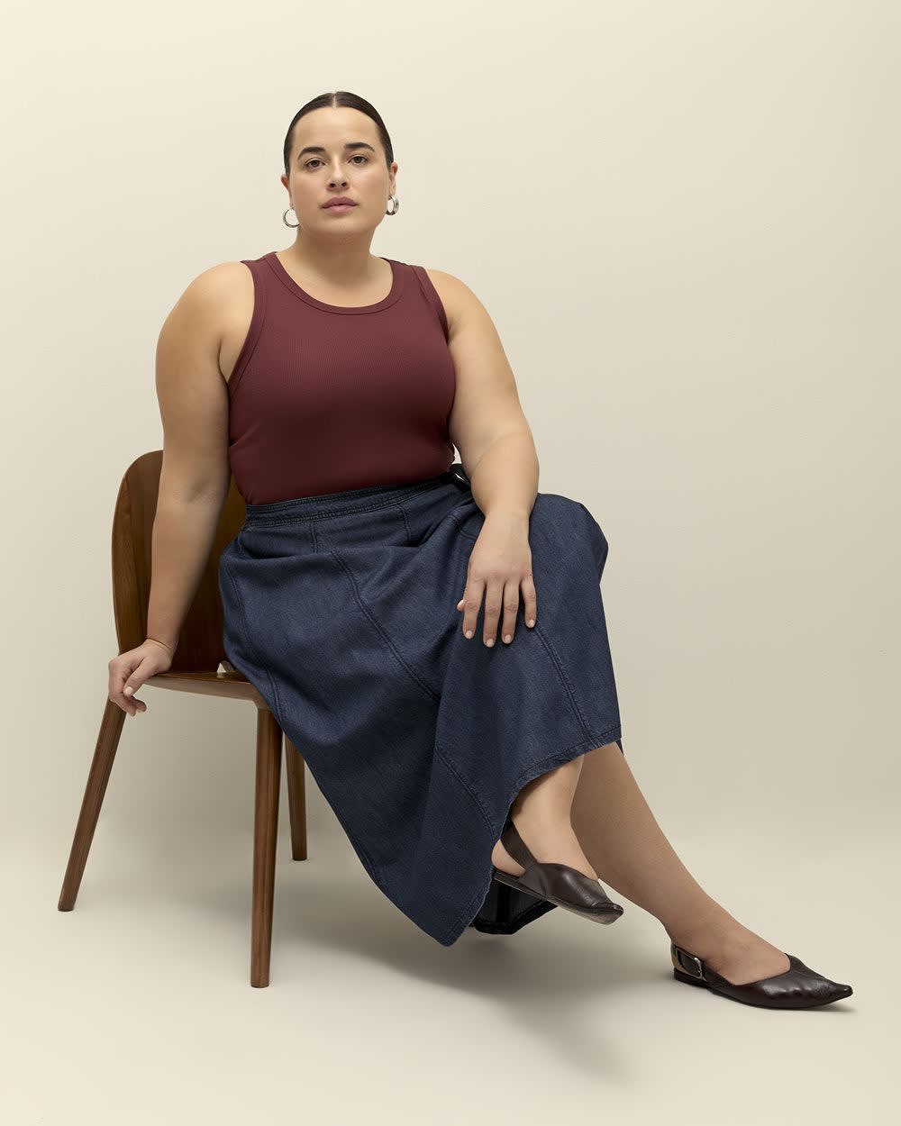 Jupe longue fluide en denim - d/C JEANS