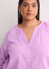 Cotton A-Line Notch-Neckline Blouse