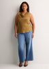 Satin Straight Sleeveless Halter Top