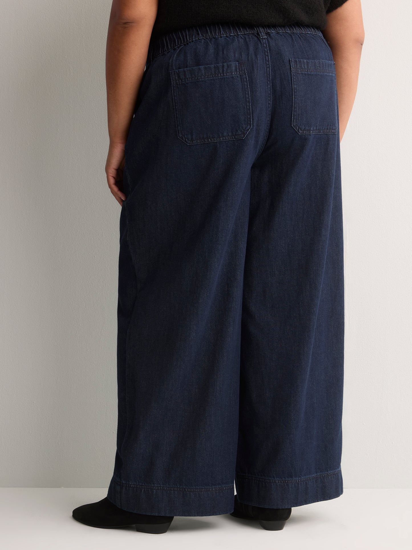 Pleated Wide-Leg High-Rise Classic Denim Pant - d/C Jeans