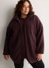 Long Hooded Mock-Neck Sherpa Jacket - Active Zone