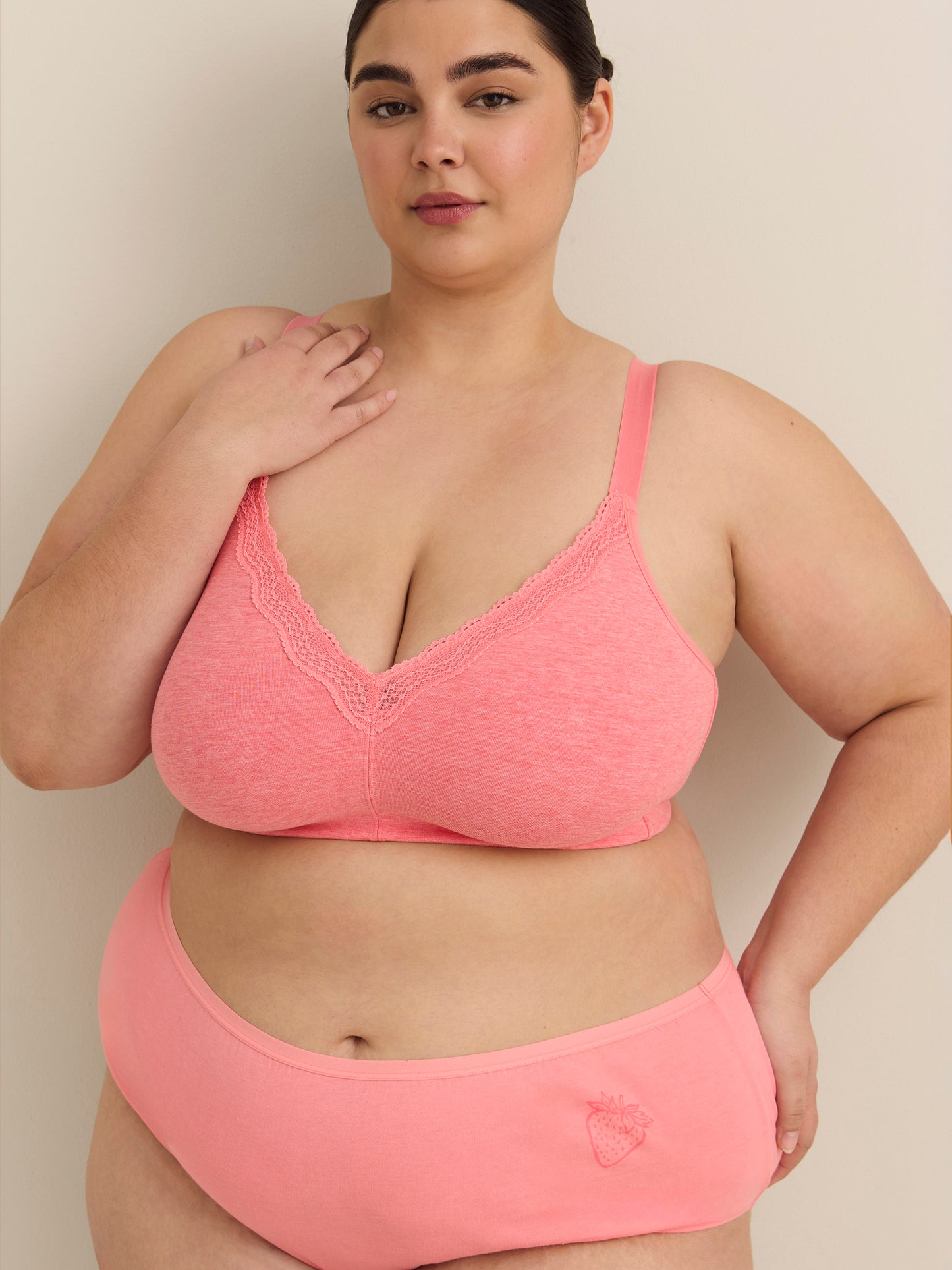 Pink Cotton Full Brief with Strawberry Placement Print - ti Voglio