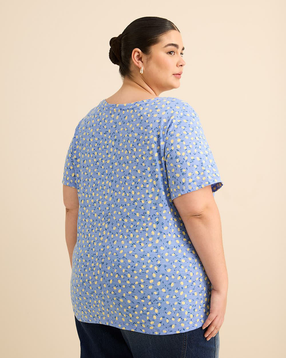 T-shirt coupe galbée à col rond 