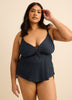 Plunge A-Line Tankini Top With Drawcords